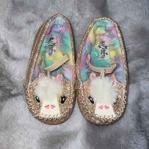 Girls glitter horse moccasins